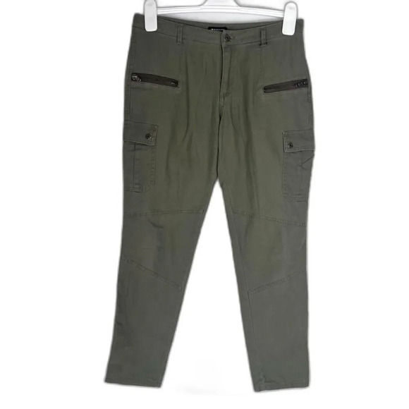 I Love Ronson Army Green Black Zippers Cargo Gorpcore Pants Size 6 - Picture 1 of 9
